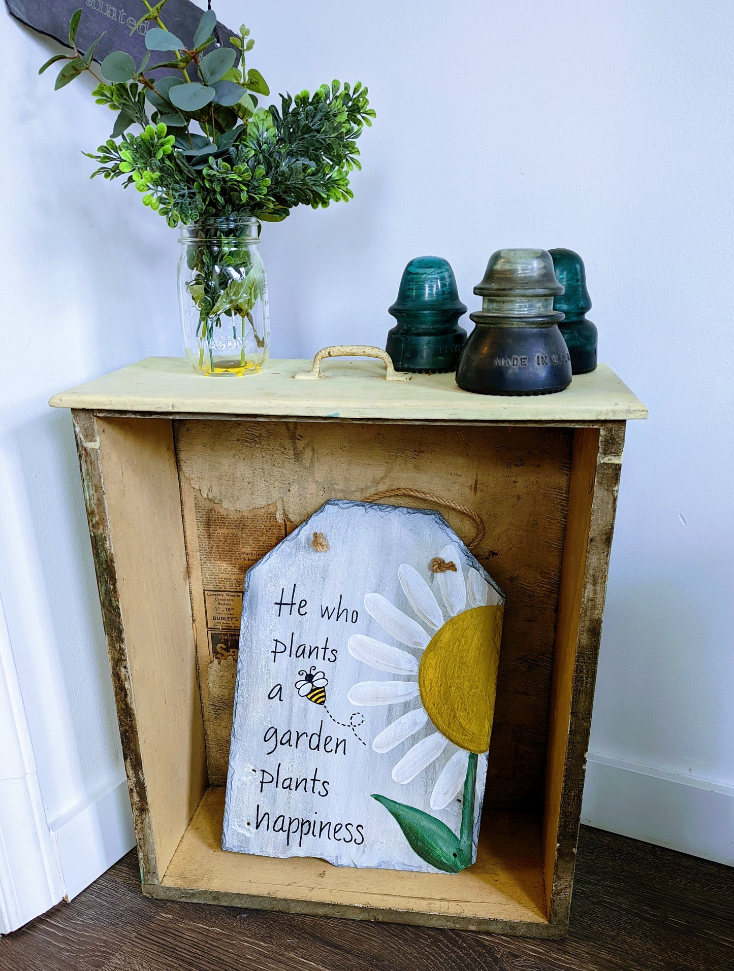 Happiness Painted Slate Sign