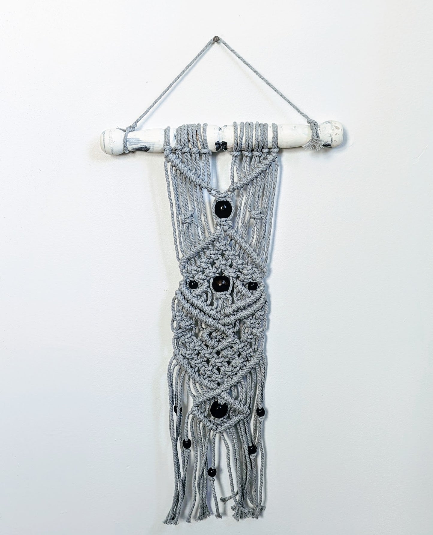 Gray Macramé Wall Hanging