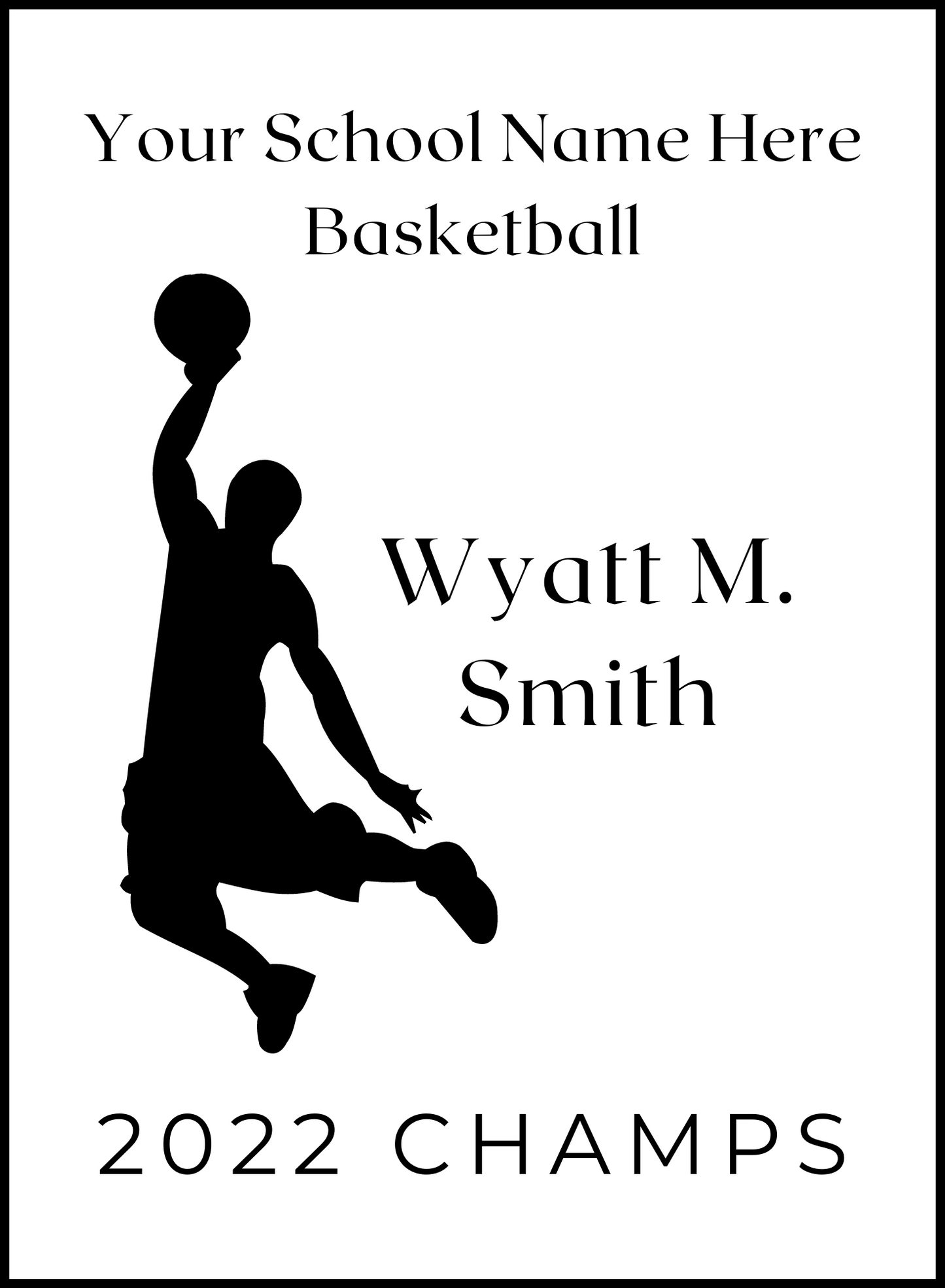 Design your own sports plaque for your favorite student or team. We will work with you to come up with a design. (The design will be simple in one color because it will be etched with the laser on a piece of wood. Price will vary depending on design time, materials, and quantity.)