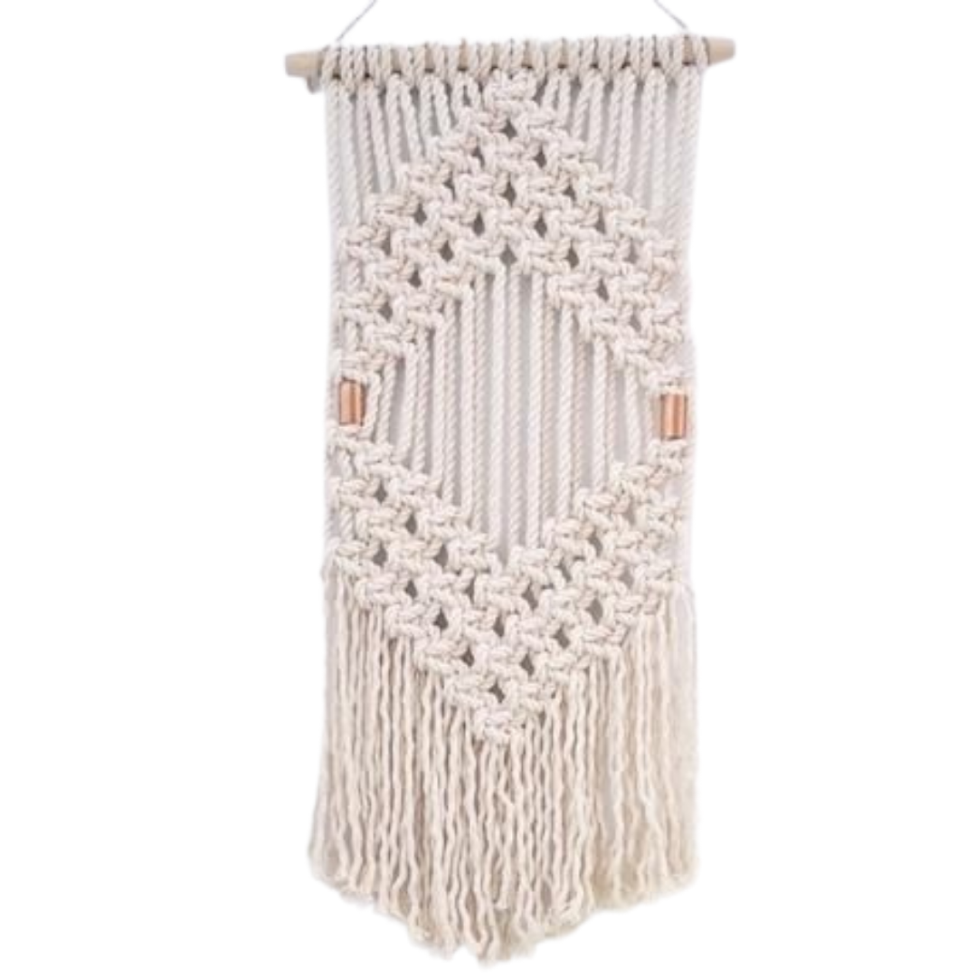 Create this beautiful macramé wall hanging! Includes dowel rod and beads.