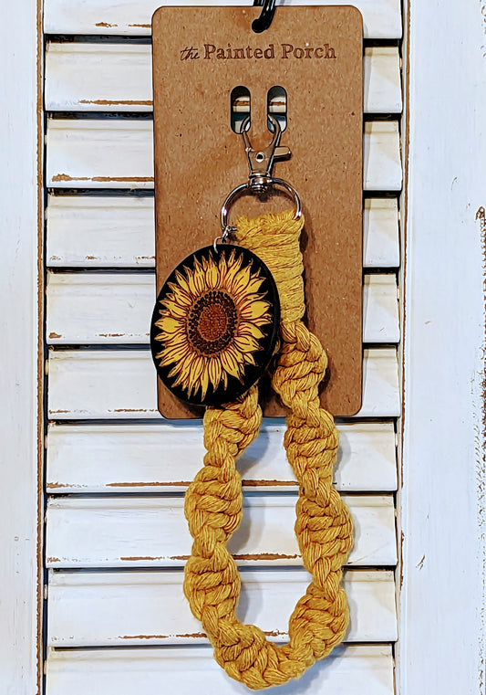 Macrame Wristlet with Laser Cut Charm