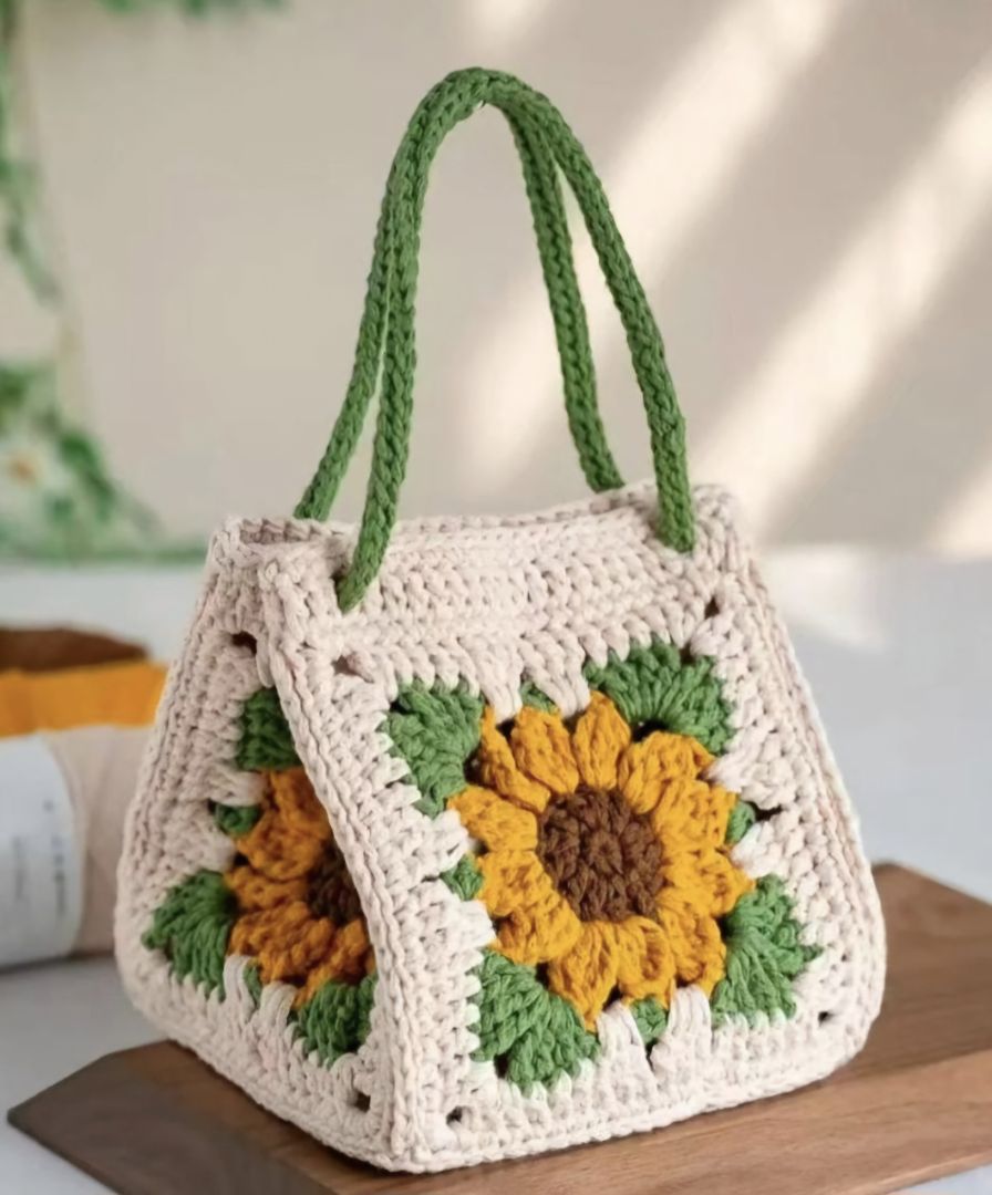 2/18/25 Crochet Sunflower Granny Square Bag