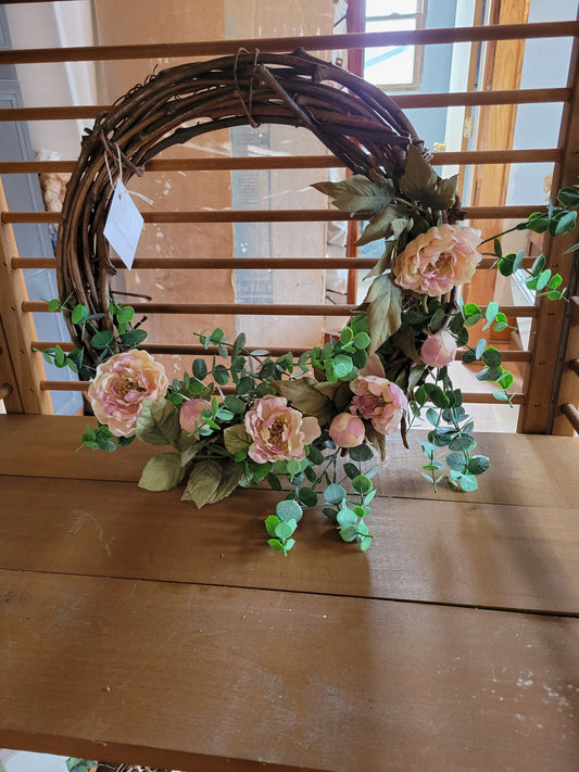 Wild Roses Grapevine Wreath