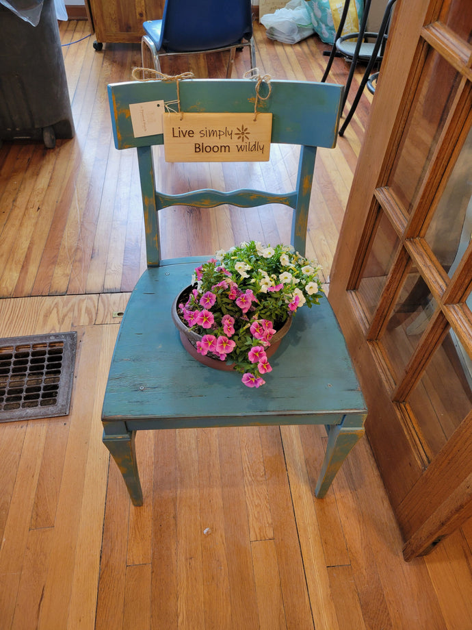 Teal Flower Pot Chair