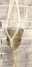 Load image into Gallery viewer, Macramé hanger with antique glass insulator.
