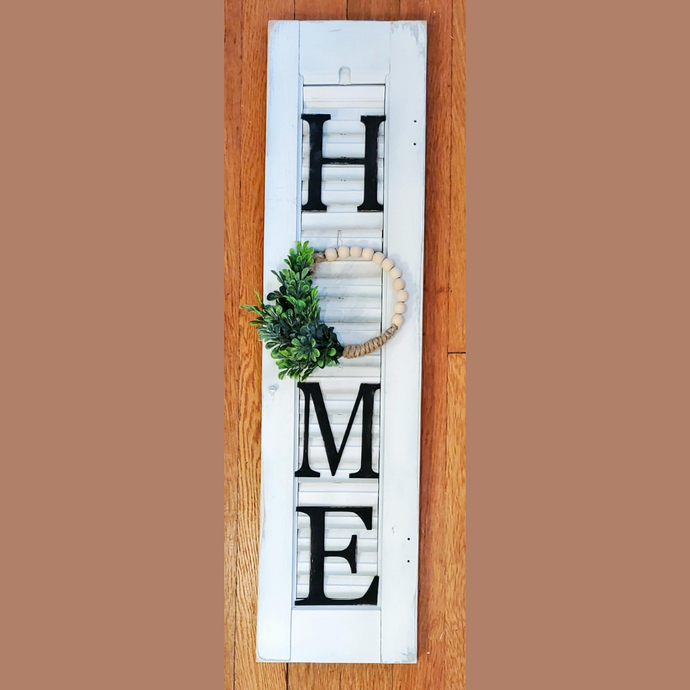 Create your own shutter sign that says 