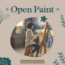 Load image into Gallery viewer, Come in during open paint hours and paint a canvas or canvas board using one of our designs or your imagination! Check the calendar for Open Paint times.
