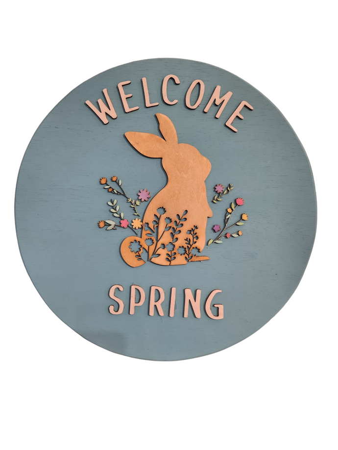 Welcome Spring Round Sign Party