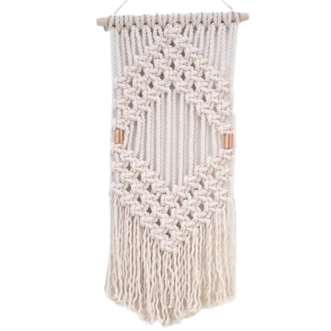 Create this beautiful macramé wall hanging! Includes dowel rod and beads. 