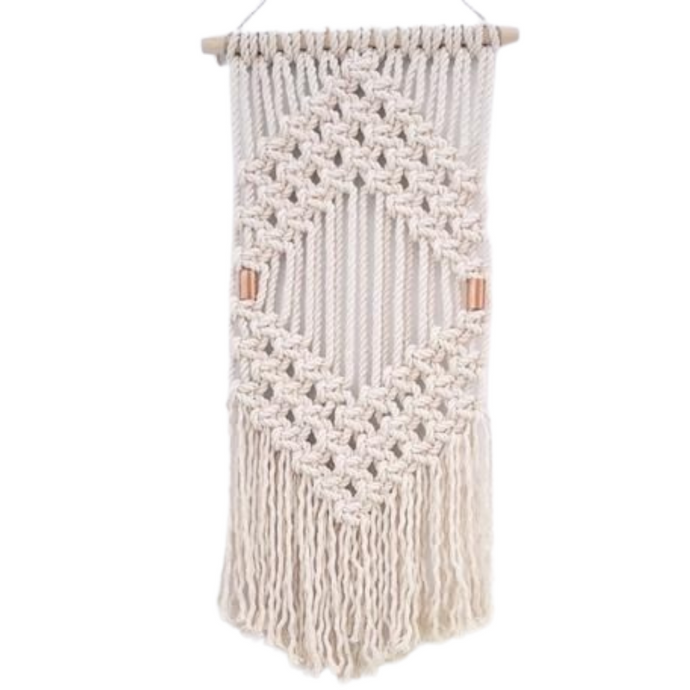 Create this beautiful macramé wall hanging! Includes dowel rod and beads. 