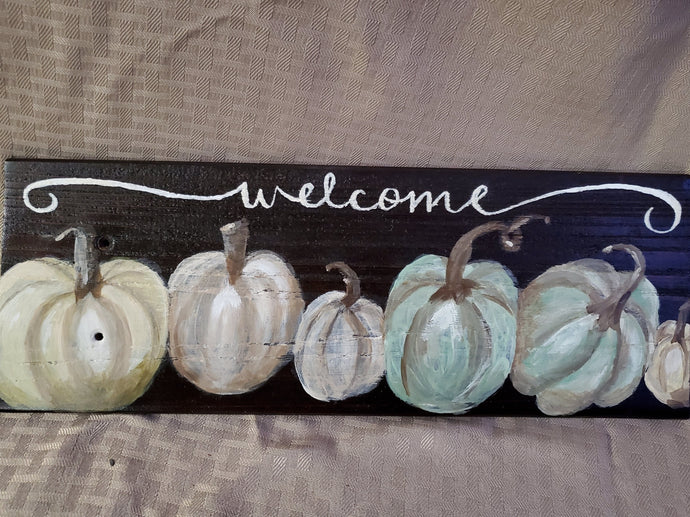 Welcome Pumpkins Sign